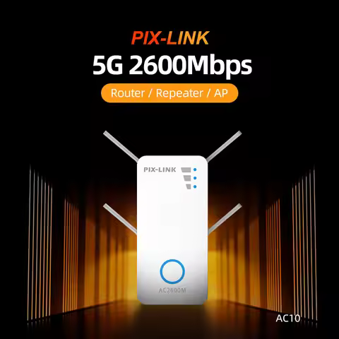 PIX-LINK AC2600 Dual Band WiFi Repeater Router 2600Mbps 5GHz/2.4GHz 4 Antennas Router/Repeater/AP Mo