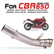 Slip-on Mid Pipe For CB650F CB650R CBR650F CBR650R Motorcycle Exhaust Muffler Middle Pipe Modificati