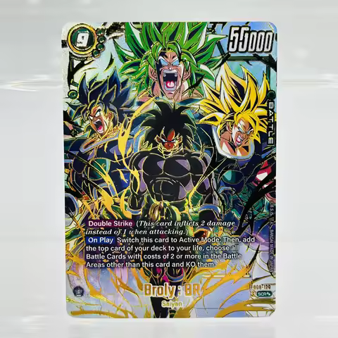 Dragon Ball Super EN Broly: BR SCR DIY Gold Foil Holographic Textured Anime Collectible Trading Card