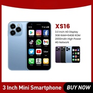 XS16 Small Phone Mini Smartphones 3Inch Quad Core 3GB+64GB 4G LTE Mobile Phone Android 10.0 Dual SIM