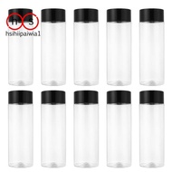 10Pcs 400Ml/13.5Oz Plastic Juice Bottle Transparent Coarse Cereals Storage Container Beverage Bottle