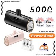 【SG Stock✔】Mini Power Bank 5000mAh Fast Charging Capsule Lightweight Portable Charger Wireless Powerbank For iPhone