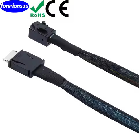 LONRIONSAS#OCuLink PCIe PCI-Express SFF-8611 4i to Slimline SFF-8643 SSD Data Active Cable 50cm for 