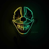 Halloween El Luminous Mask Led Full Face Mask Men's and Women's Party Props V-Shaped Moving Eye Clown/Glowing Mask LED Lighting Mask Cosplay Props