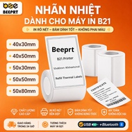 Beeprt B21 compatible thermal paper, with adhesive, size 40x30/50x30/50x50/50x80mm logo/QR