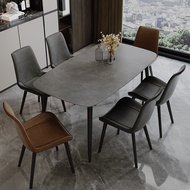 han Simple [Sg Sellers] Rectangular Rock Plate Home Restaur Leisure Conference Table Dining Room Fur