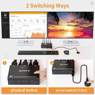 KVM Switch 2 Monitors 2 Computers Dual Monitor DP/USB KVM Switch