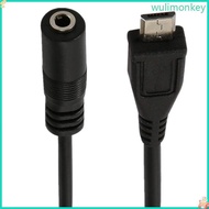 WU Durability Micros USB To 3 5mm Cord For Compactly Electronics Androids Interfaces Supports 30cm 1