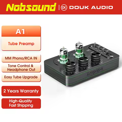 Ampapa A1 HIFI GE5654 Vacuum Tube Phono Preamp for Turntables Stereo Valve Audio Preamp Headphone Am