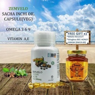 SACHA INCHI *** ZEMVELO Sacha Inchi Oil Capsule Pack x 120softgel (vege)印加果油膠囊120粒裝(素食)(FOC 100g mad