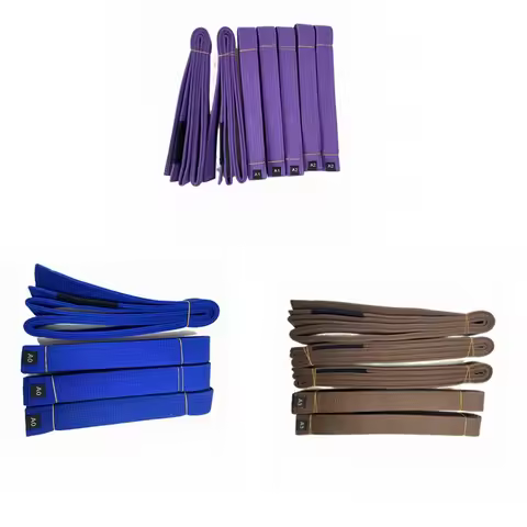 Brazilian Jiu Jitsu BJJ Belts With Sleeve Bar for Ranking Stripes Durable Color Blue Purple Brown Bl