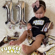 Haginbaby Food Theme Fudgee Barr Chocolate Baby Onesies Unisex Monthly Milestone Romper