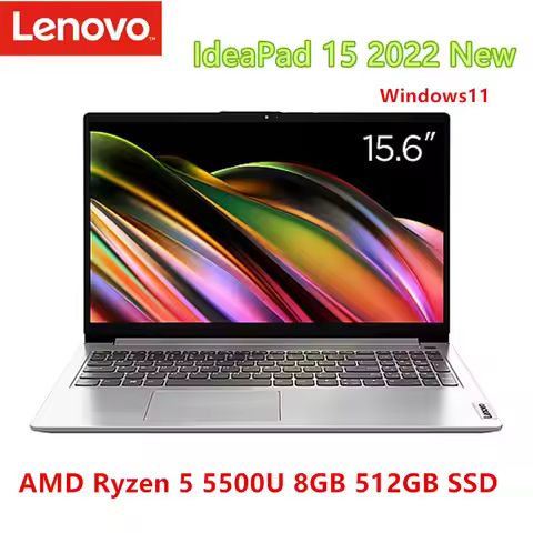 Lenovo IdeaPad 15 2022 AMD Ryzen 5 5500U 8GB 512GB SSD 15.6 inch Windows11 Backlit metal body Low Be