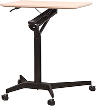 IVUDA Portable Overbed/Chair Table, Standing Desk with 4 Rolling Castors, Mobile Laptop Desk PC Stand, Over-Bed Table, Height Adjustable Standing Desk, for Living Room, Bedroom, Medical