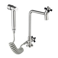 ZOOKV ก๊อกน้ำในห้องน้ำ Sprayer ท่อยืดได้ 3PCS ชุด SUS 304 สแตนเลสน้ำเย็นแบบเดี่ยว TAP ก๊อกน้ำสำหรับอ