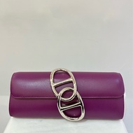 HERMES紫色銀釦EGEE手拿包