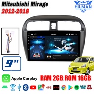 HILMAN จอAndriodตรงรุ่น มิราจ Mitsubishi Mirageมิราจ 2012-2018 หน้าจอสัมผัสแบบเต็ม 2din Android 12.1จอติดรถยนต์ 9นิว RAM2GB-ROM16GB/32GB เครื่องเสียงติดรถยนต์ WIFI GPS YOUTUBE บลูทูธ จอ 2DIN android APPLE CARPLAY จอแอนดรอย เครื่องเสียงรถยนต์