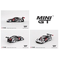 MiniGT 1:64 Diecast Porsche 911 GT3 R AO Racing 2025 IMSA Petit Le Mans Rexy Skeleton