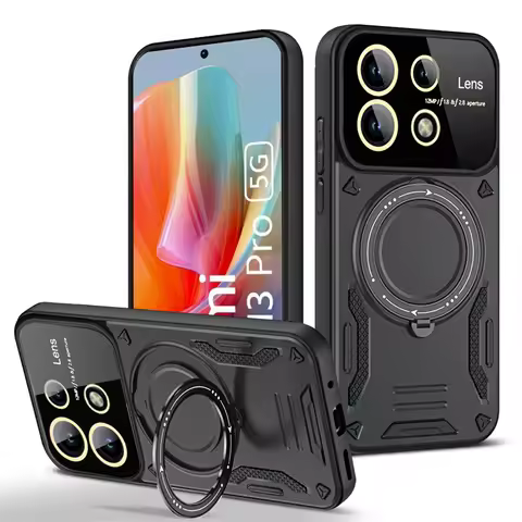 For Poco M6 Pro 4G Case Car Magnetic Ring Armor Phone Cases for Xiaomi Poko Little M6 M 6 Pro M6pro 