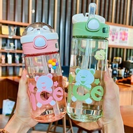 kids water bottle Children Straw Water Cup Girl Cute Water Bottle Girl High-value Cup Elementary Sch