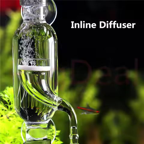 Aquatics Inline Diffuser 12/16 16/22 Glass CO2 Atomizer Bubble Diffuser Reactor Injector for Planted