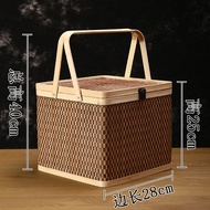 HY💕 Cabas Multi-Layer Bamboo Moon Cake Gift Box Box Ancient Portable Food Container Rice Basket Chinese Wedding Basket V