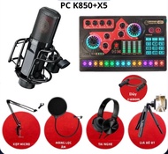Full Combo Sound Card X5 Autotune Và Micro Thu Âm K850 là bộ thu chuyên nghiệp Livestream Chuyên Ngh
