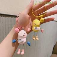 [ IN STOCK ] Spring Dinosaur Key Ring, with Bell Trinket Text Slogan Keychain, Kawaii Cartoon Durable Creative Dinosaur Car Keychain Bag Pendant