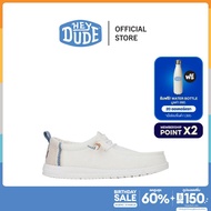 HEYDUDE รองเท้าลำลองผู้ชาย WALLY CRAFT LINEN รุ่น HD 43086-1SO - WHITE/STONE GREY