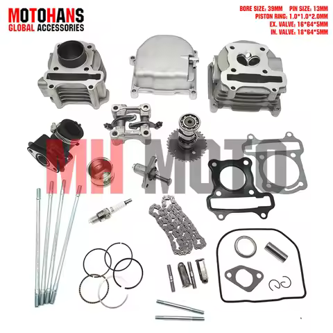 GY6 50 60 80 100 120 CYLINDER AND HEAD KIT FOR 4T 139QMB ENGINE SCOOTER BAJA ROKETA SUNL TAOTAO ZNEN