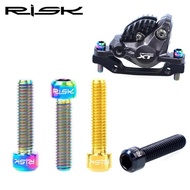 RISK Bicycle M6X25mm Titanium Alloy Bike Disc Brake Caliper Fixing Bolt Lock Bike Oil Disc Brake Retaining Screw