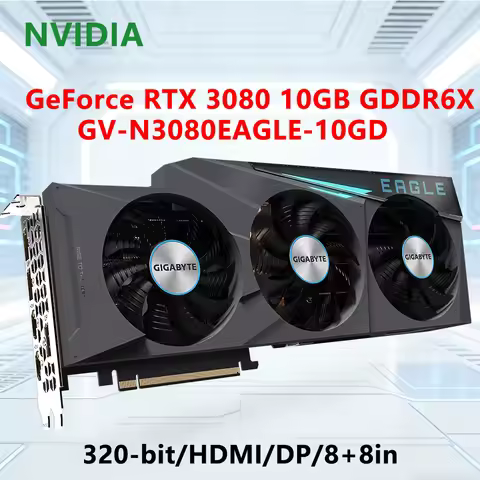 RTX 3080 10GB GPU GIGABYTE Placa De Vídeo GV N3080EAGLE 10GD Support 10GB GDDR6X 320 Bit PCI-E 4.0 8
