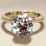IOGOU 0.5ct-3ct Moissanite Solitaire Ring for Woman Yellow Gold Silver 925 Engagement Wedding Ring w