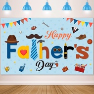 Fathers Day Photography Backdrop Blue Happy Father's Day Banner Father's Day Photo Backdrop for Fath