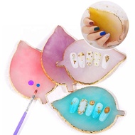 1PC Round Resin Agate Stone Nail Art Palette False Nail Tips Mixing Color Drawing Pallet Gel Polish Display Shelf Manicure Tool