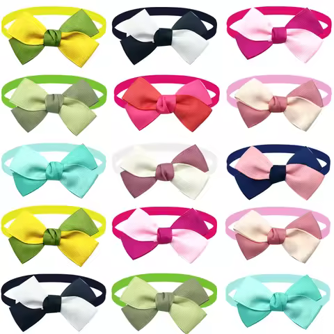 50/100pcs Pet Dog Bowties Flowers Dog Accessories Dog Bow Tie Small Dog Bowties Collar Pet Products 