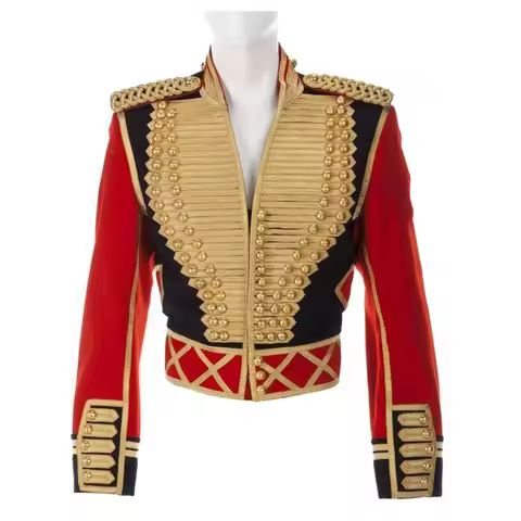 New Women Men’s Military Cosplay Costume Officer Jacket Mich-ael Red And Black Gothic Coat Halloween