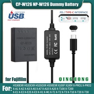 NP-W126 Dummy Battery CP-W126 DC Coupler &amp; Power Bank USB Type-C PD Cable for Fujifilm X-E1 X-E2 E2S X-E3 X-E4 X-T1 X-T2 X-T3 X-T10 T20 T30 X-T100 T200