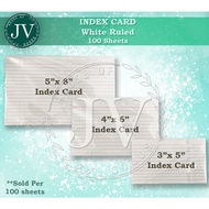 6Pad  INDEX CARD WHITE available sizes 1/8 - 1/4 - 1/2 sold per bundle set.  1Pad*100sheets