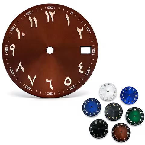 28.5mm Sunburst Texture Watch Dial Arabic Numeral Markers No logo For Seiko Datejust NH35 4R35 Autom