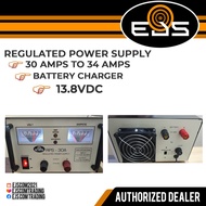 EJS REGULATED POWER SUPPLY PS30AMPS TO 34AMPS WITH BATTERY CHARGER 13.8VDC