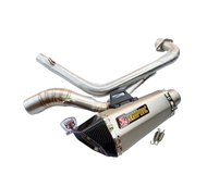 ชุดท่อ GPX Demon150gngr คาบู ท่อแต่ง Demon150gngr+ปลายท่อช็อตตี้สีเงินปากเคฟล่า