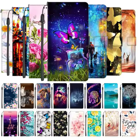 For LG Velvet Phone Cases Leather Wallet Flip Cover For LG K51S K51 Q51 Luxury Case Cute butterfly P