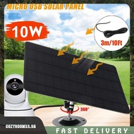 [cozyroomss.sg] 5V 10W Solar Panel 360 Adjustable Mounting Solar Panel Kit for Security Camera