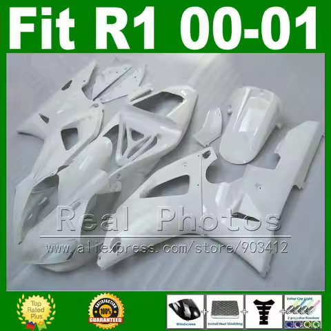 New All white DIY Fairings for YAMAHA 2000 2001 YZF R1 ABS plastic kits YZFR1 00 01 YZF1000 bodywork