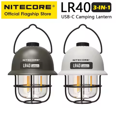 NITECORE 2-in-1 LR40 Camping Light Power Bank 100 Lumen 3 Light Sources Portable LED USB-C Rechargea