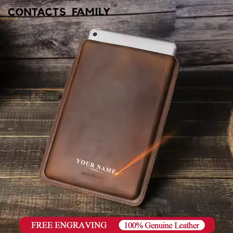 Contact's Family Cow Leather Sleeve Case for iPad Mini 6 8.3 inch 2021 Cover for iPad mini 5 4 3 2 1