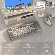 M87 TKL Wireless Keyboard, Dual Mode Bluetooth/2.4GHz, Rainbow Backlight, PBT Round Keycaps, 2000mAh