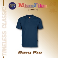 🔥[BEST SELLER]QD0678 Navy Pro T-shirt 100% Microfibre Eyelet Short Sleeve Unisex Collar Quick Dry OR