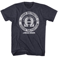 Animal House Faber University Omega Theta Pi Navy Heather Adult T-Shirt Tee